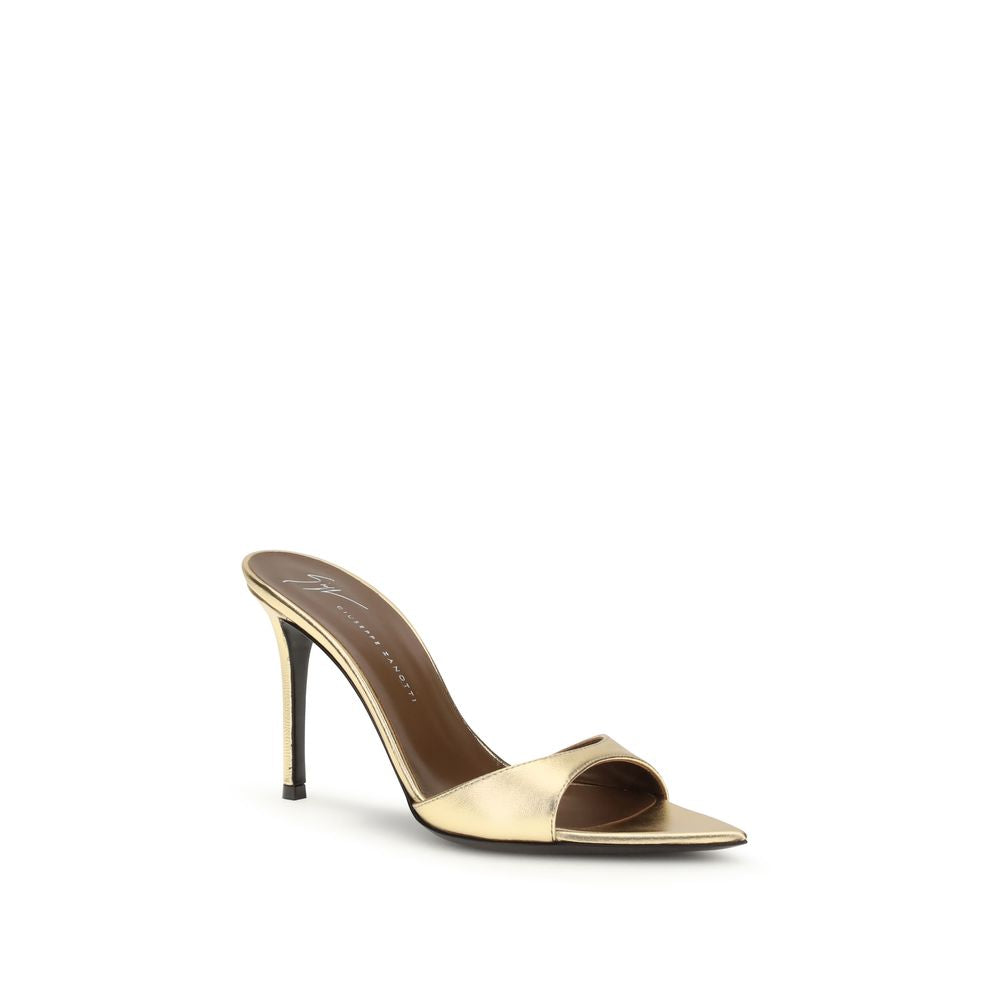 Giuseppe Zanotti Gold Leather Stiletto Heel Sandals - Luxe Nova