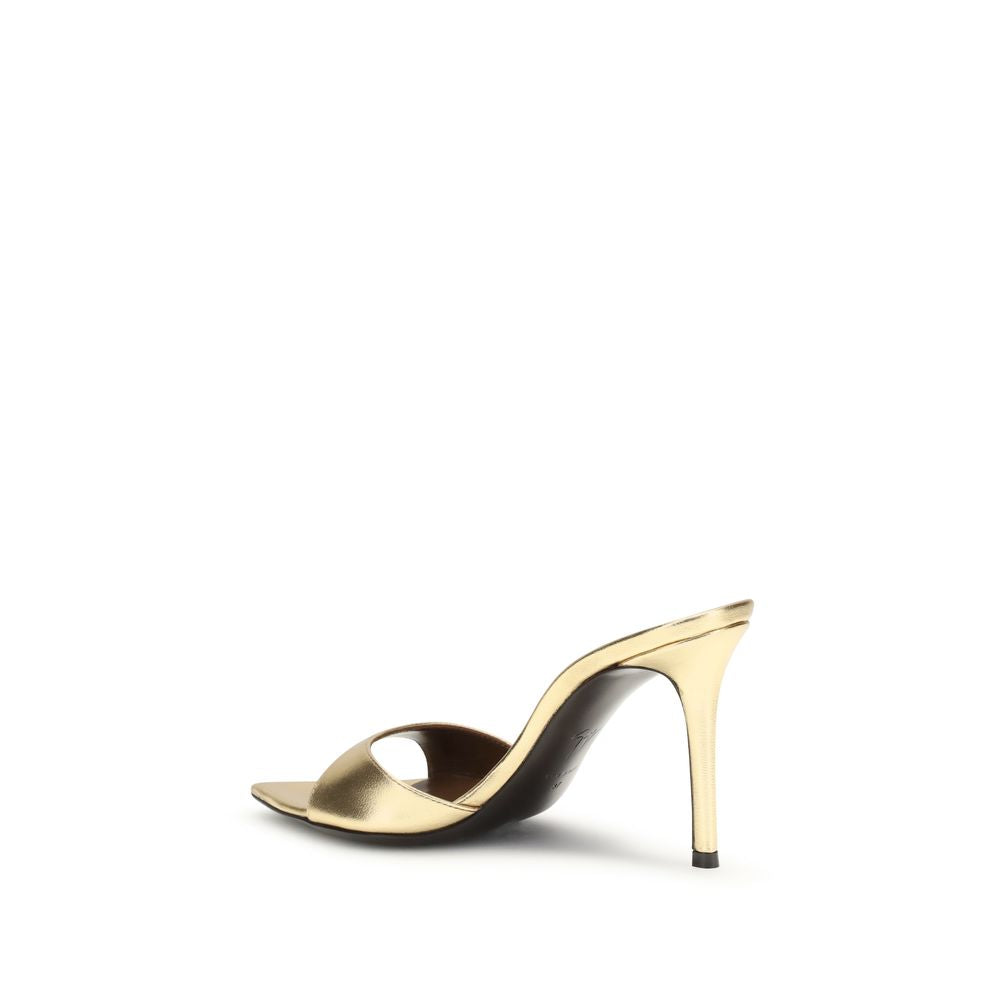 Giuseppe Zanotti Gold Leather Stiletto Heel Sandals - Luxe Nova