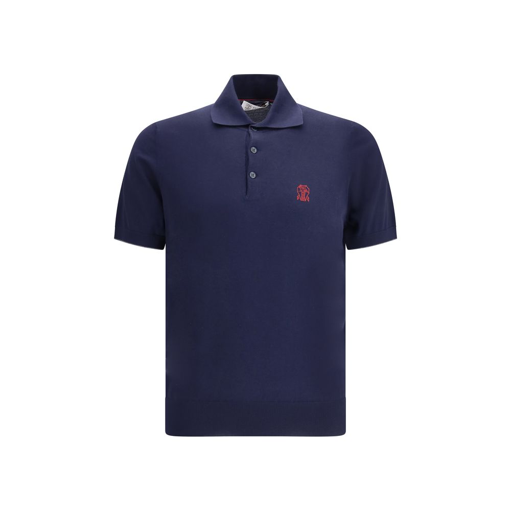 Brunello Cucinelli Blue Cotton Polo Shirt - Luxe Nova