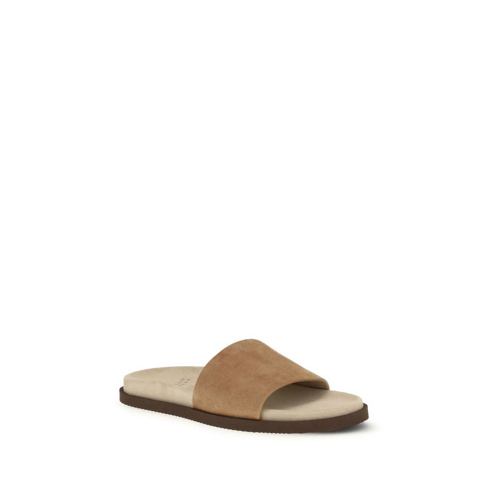 Brunello Cucinelli Beige Lamb Ovis Aries Aries Sandals - Luxe Nova