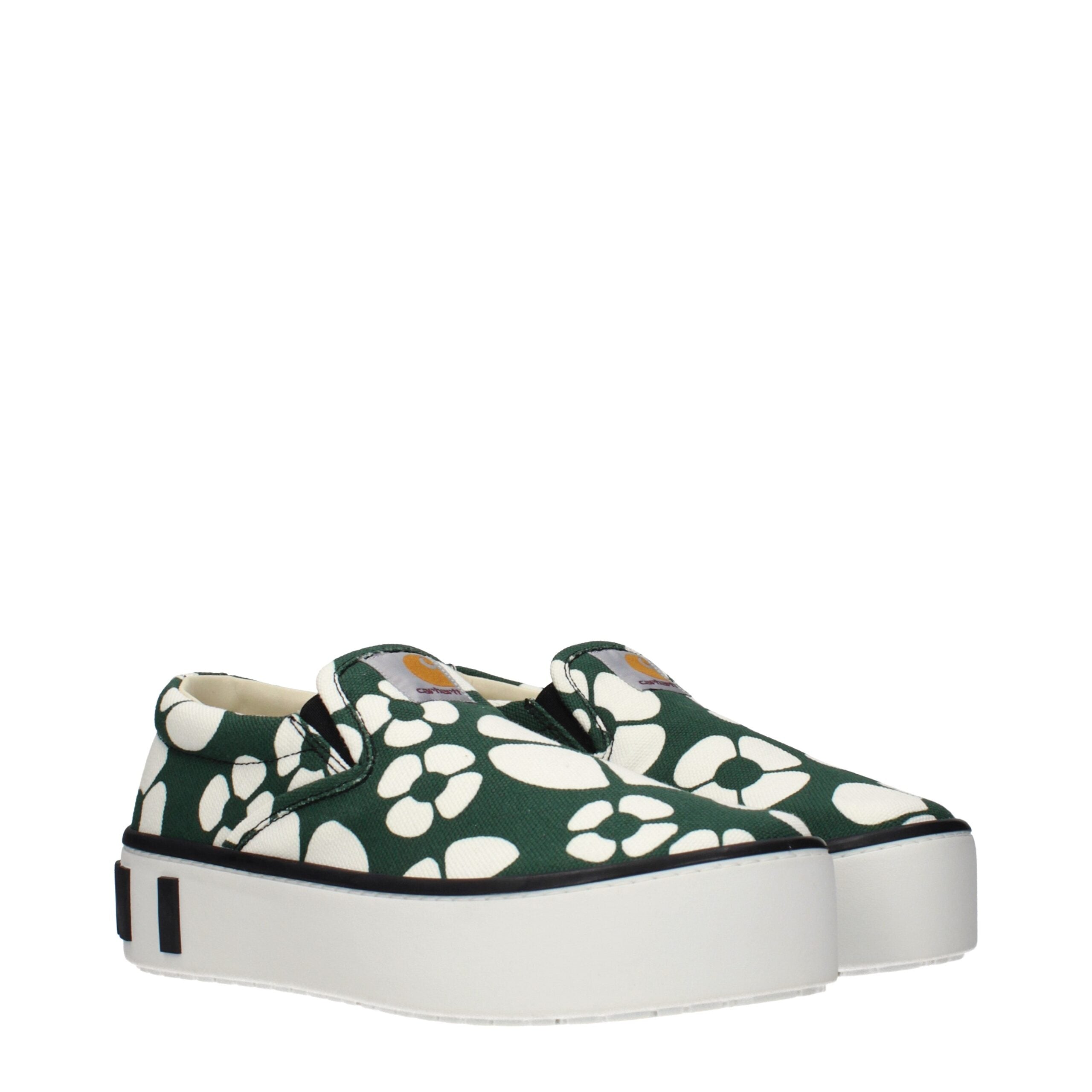 Marni Green Fabric Slip-On Loafers