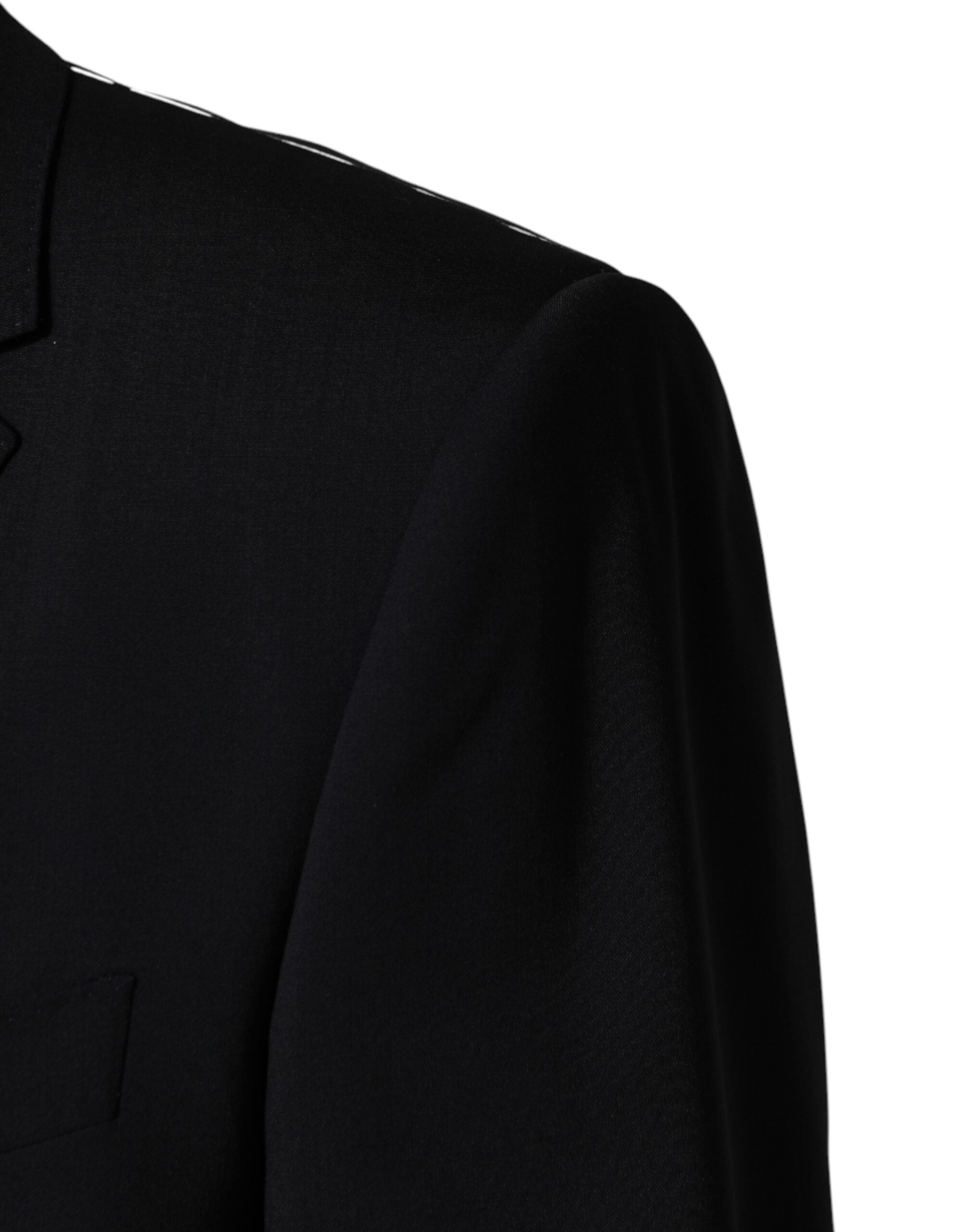 Dolce & Gabbana Black Wool Single Breasted 2 Button Blazer