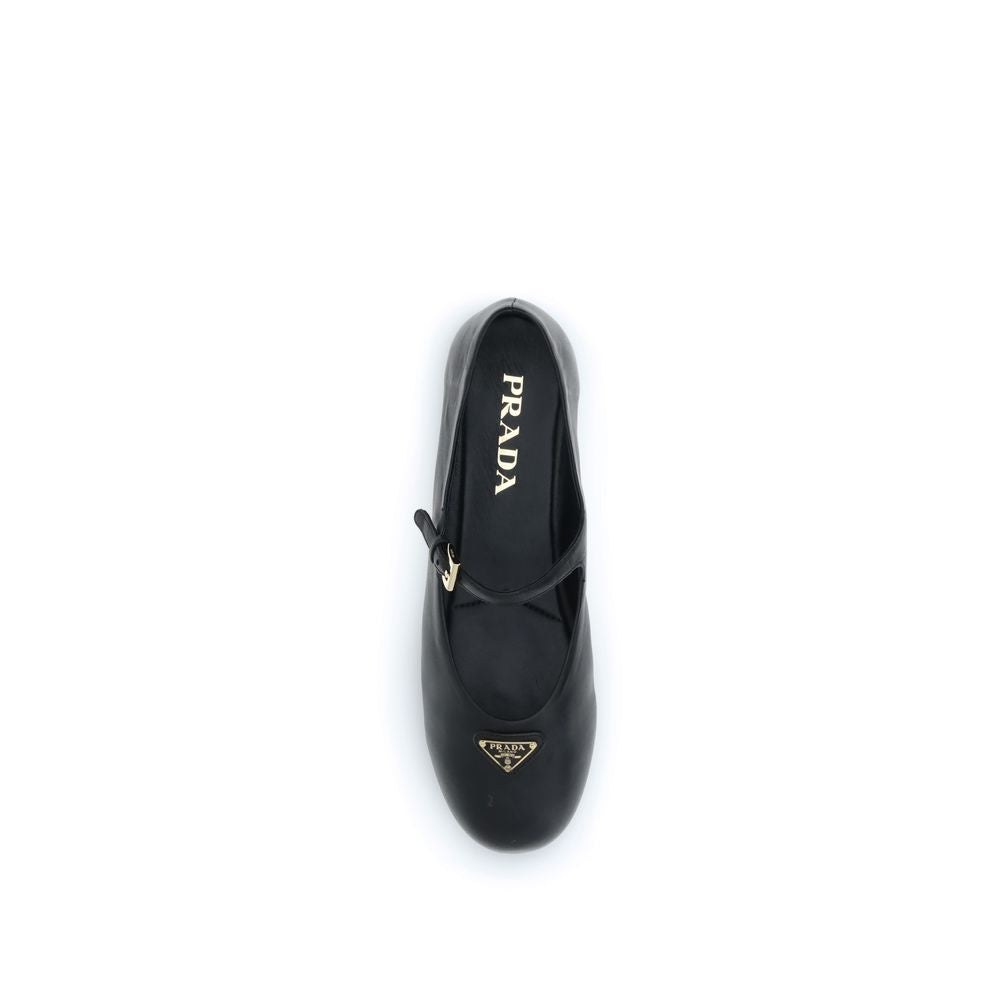 Prada Black Lamb Ovis Aries Aries Ballet Flats - Luxe Nova