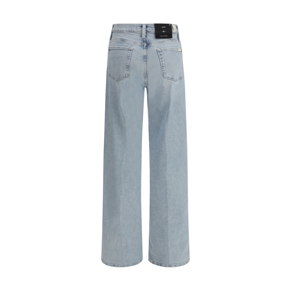 7FOR Blue Cotton Relaxed Fit Jeans
