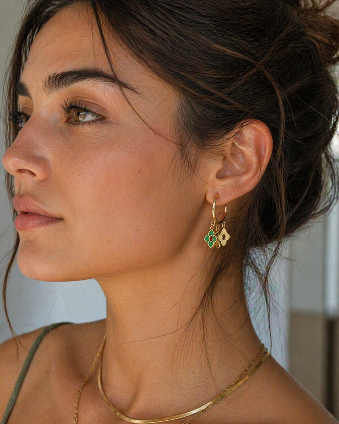 ALDO Green Elastane Earrings